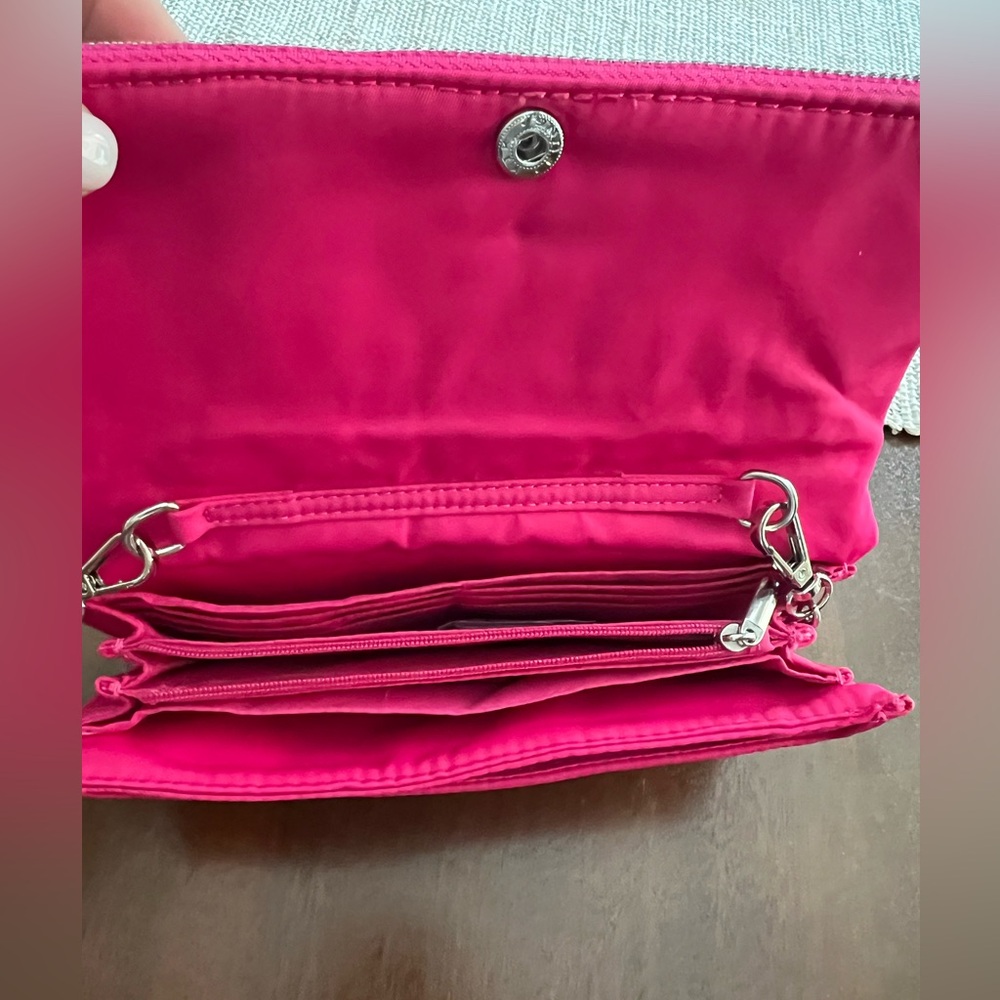 Laundry By Shelli Segal Fuchsia Clutch with Silver Chain - Picture 5 of 6